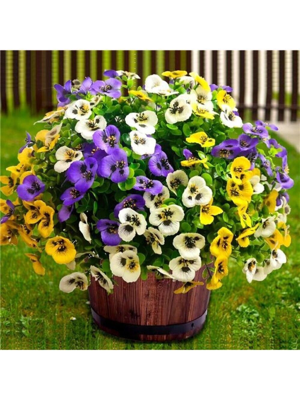 Artificial Outdoor Flowers UV Resistant Fake Plants Porch Garden Patio Decor